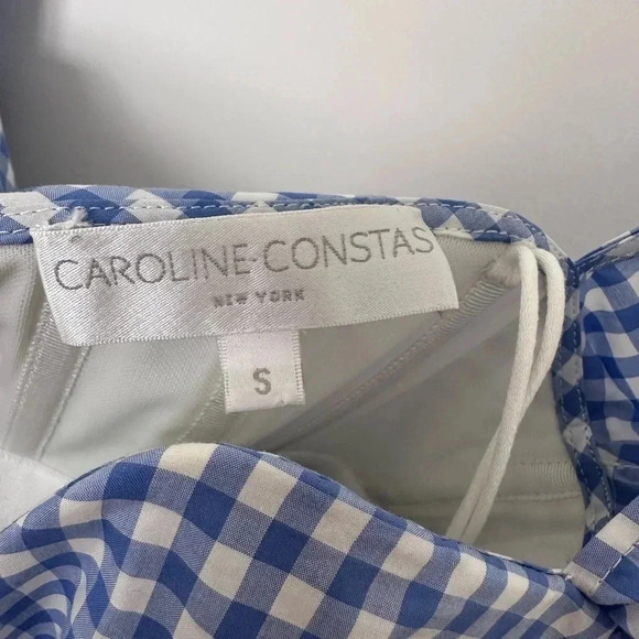 Caroline Constas Gabriella Off The Shoulder
Check Gingham Bustier Top Small - Picture 10 of 11